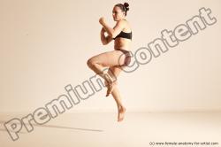 Underwear Martial art Woman White Moving poses Average long colored Dynamic poses Academic